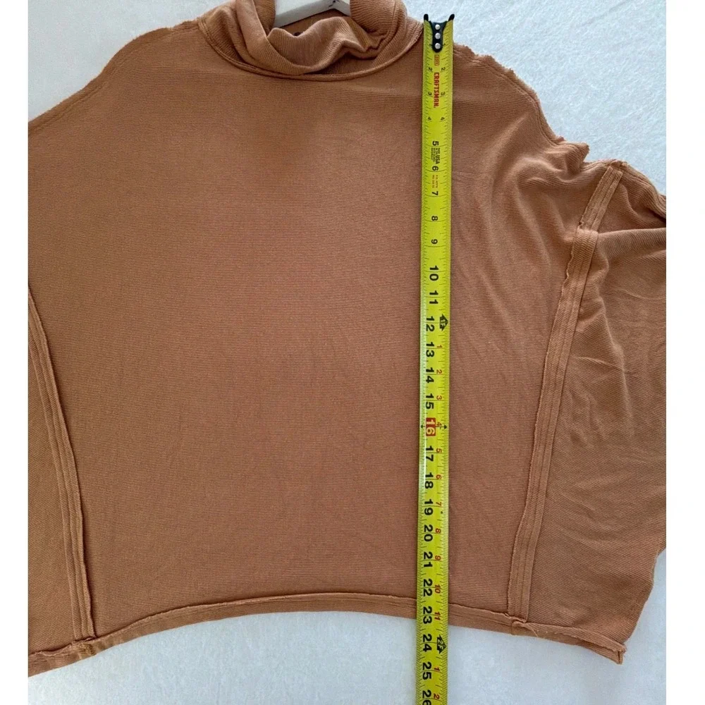 Free People We The Free Alameda Mock Neck Knit Top Carmel Sand Women S Oversized